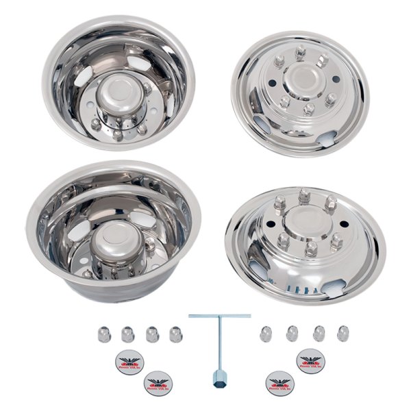 Phoenix USA® - 19.5" D.O.T. Liner 5 Hand Hole Polished Wheel Simulator Set