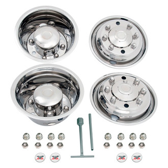 Phoenix USA® - 19.5" D.O.T. Liner 4 Hand Hole Polished Wheel Simulator Set