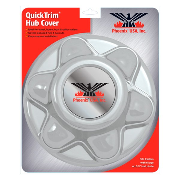 Phoenix USA® QT655CHNB Chrome Quick Trim Trailer Hub Cover