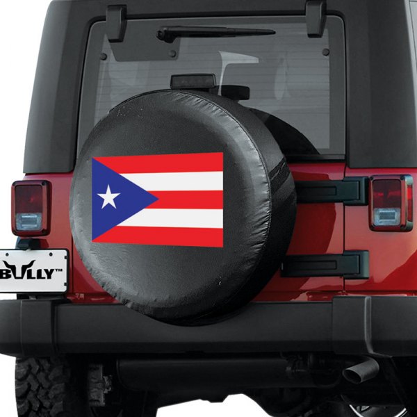 Pilot® - 29.5"-32.5" Black Spare Tire Cover with Puerto Rico Flag