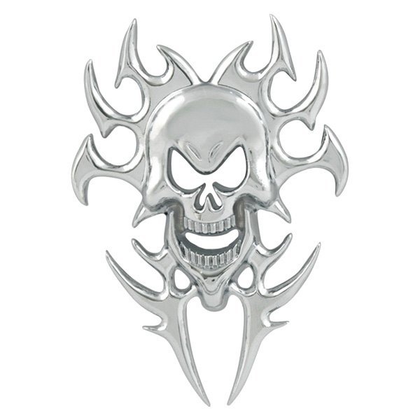 Pilot® IP-3071 - Skull with Flames Chrome Emblem