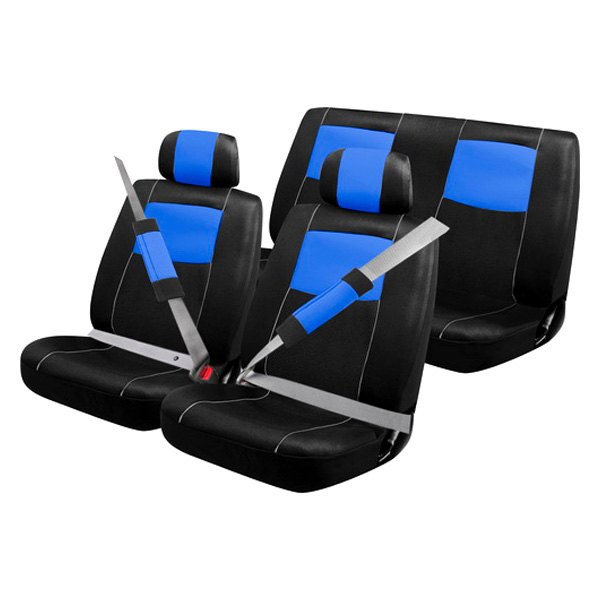  Pilot® - Sport Mesh Black/Blue Seat Cover Combo Kit
