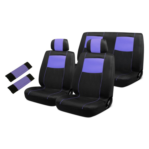  Pilot® - Sport Mesh Black/Purple Seat Cover Combo Kit