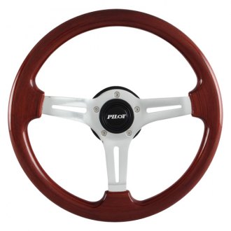 Kyostar Universal 350mm 14 Inch Grant Classic Nostalgia Style Wood Grain Flat Steering Wheel with Horn Button Black #8261 