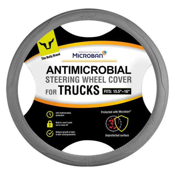 Pilot® - Bully Microban Antimicrobial Ghost Gray Steering Wheel Cover