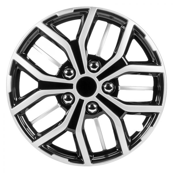 Pilot® - 14" Super Sport 5-Spoke Silver Black Wheel Covers