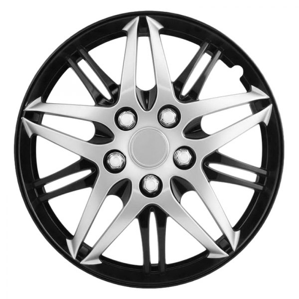 Pilot® - 17" Formula Performance Series 5 V-Spoke Silver with Black Chrome Wheel Covers