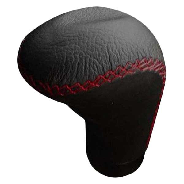 Pilot® - Manual Black Leather Reverse Shift Knob with Red Stitch