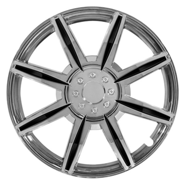 Pilot® - 16" 8 I-Spoke Chrome with Black Inserts Wheel Covers
