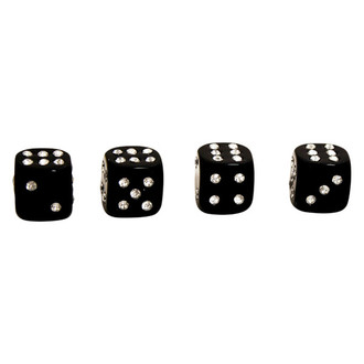 Pilot® - Black With Bling Dots Dice Wheel Valve Stem Caps