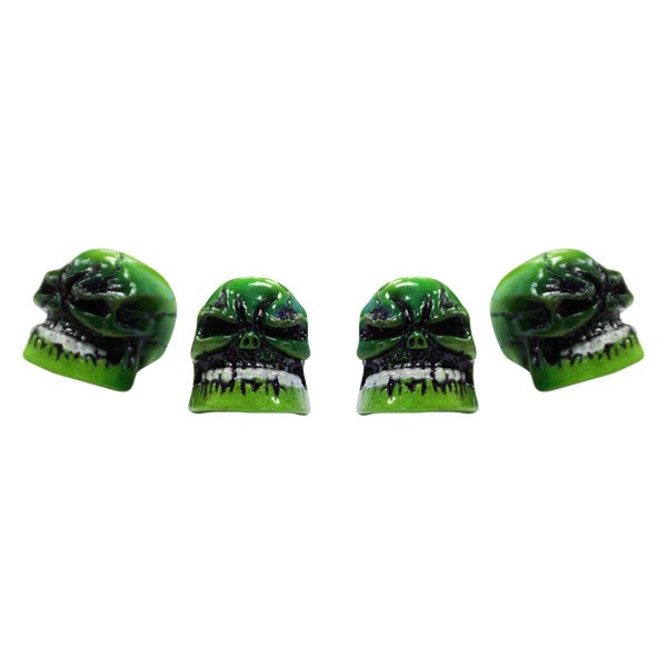 Pilot® - Green Skull Wheel Valve Stem Caps