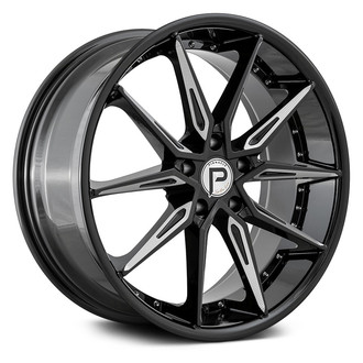PINNACLE® P218 ENZO Wheels - Gloss Black with Milled Accents Rims