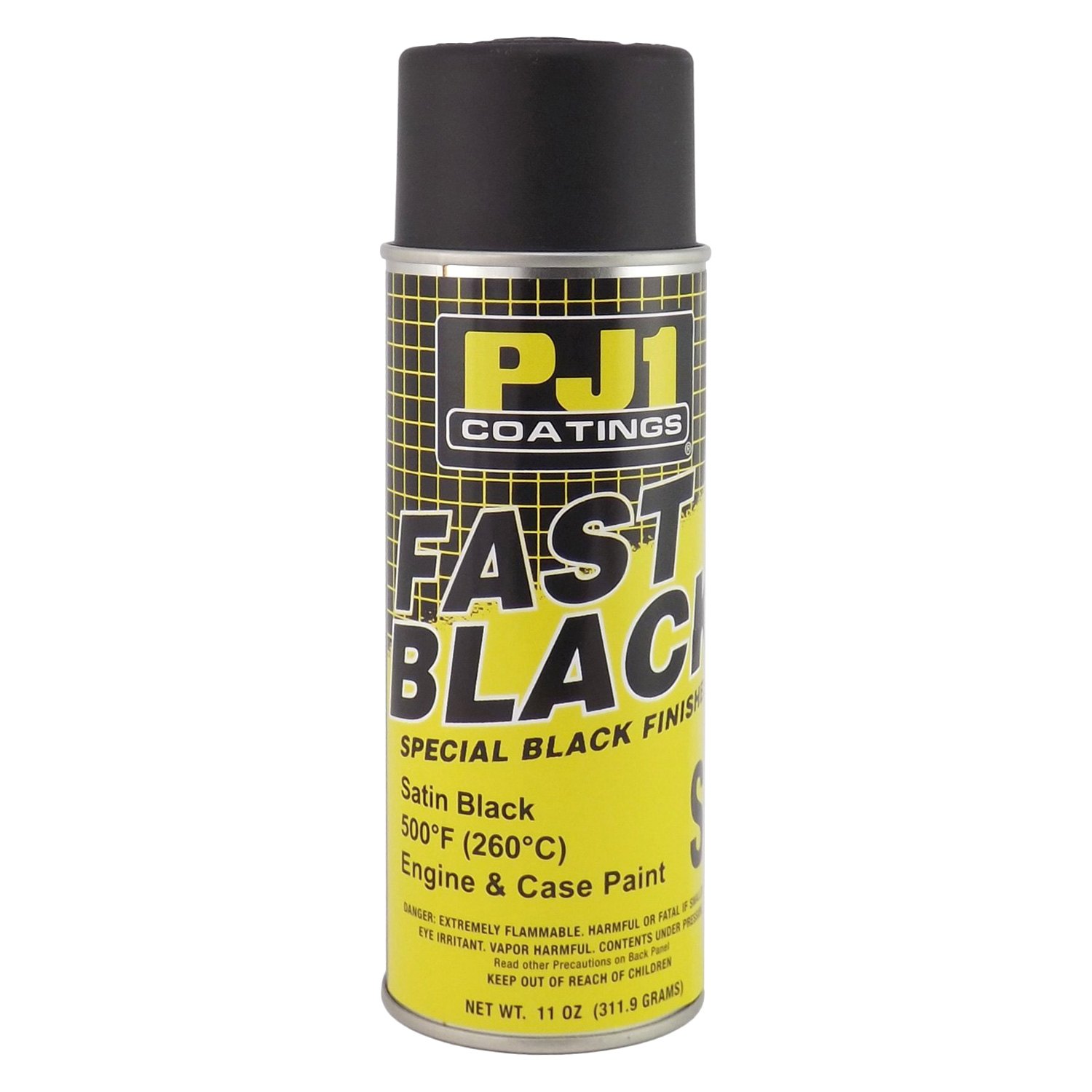 PJ1 16-SAT Satin Black Black Satin Engine Spray Paint (Aerosol), 12 oz