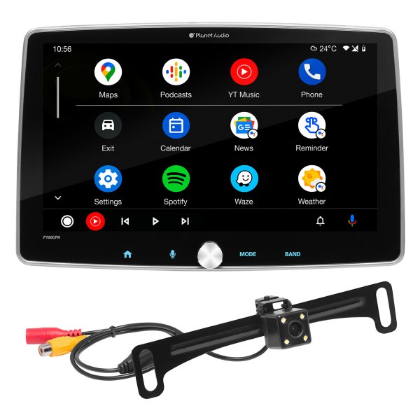Planet Audio® - 10.1" Touchscreen Display Single DIN Digital Media Receiver with Bluetooth, Android Auto, Apple CarPlay