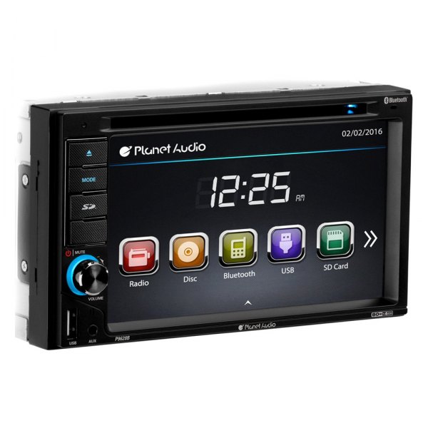 Planet Audio® - 6.2" Touchscreen Display Double DIN Multimedia DVD Receiver with Bluetooth, Apple CarPlay, Pandora, Spotify, Rear Camera Connectivity, Steering Wheel Control