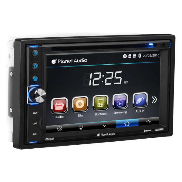 Planet Audio® - 6.2" Touchscreen Display Double DIN Multimedia DVD Receiver with Bluetooth, Android Auto, Apple CarPlay, Pandora, Spotify, Rear Camera Connectivity, Steering Wheel Control