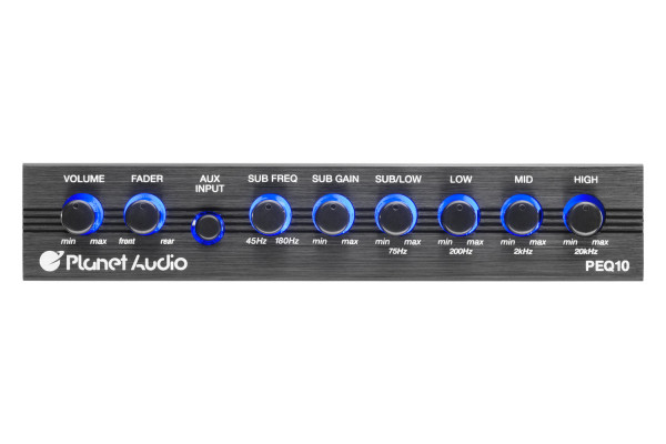 Planet Audio PEQ10 4-Band Graphic Equalizer - Subwoofer Output With Adjustable Crossover