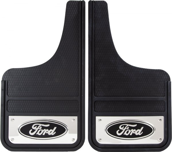  Plasticolor® - Heavy Duty Black Mud Guards with Ford Logo