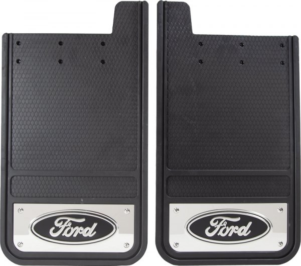  Plasticolor® - Heavy Duty Black Mud Guards with Ford Logo