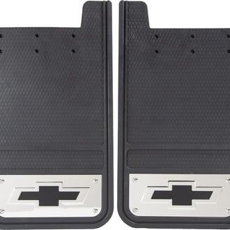 Plasticolor® - Heavy Duty Black Mud Guards with Chevy Logo