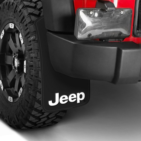 Plasticolor® - Easy Fit Black Mud Flaps with Jeep Logo