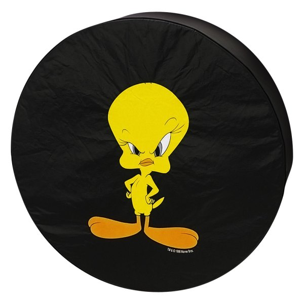 Plasticolor® 000789R01 Tweety with Attitude Designer Black Tire Cover