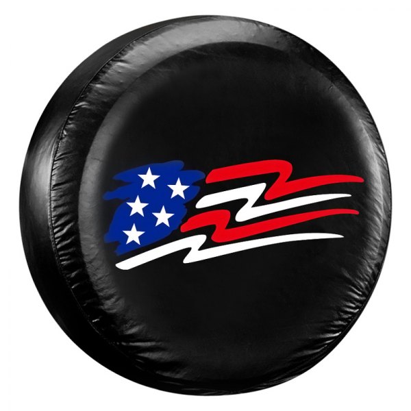 Plasticolor® - American Flag Designer Black Tire Cover