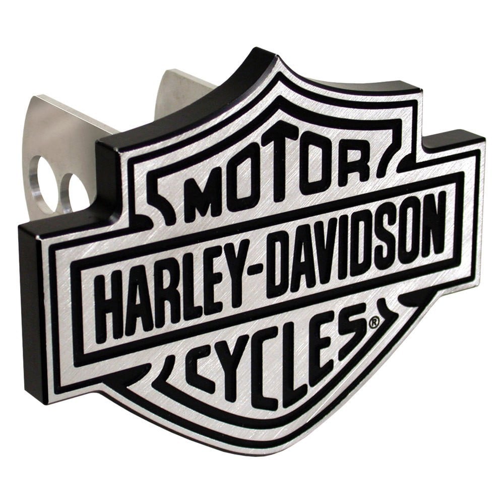 Plasticolor® 002238 - Chrome Hitch Cover with Black Harley