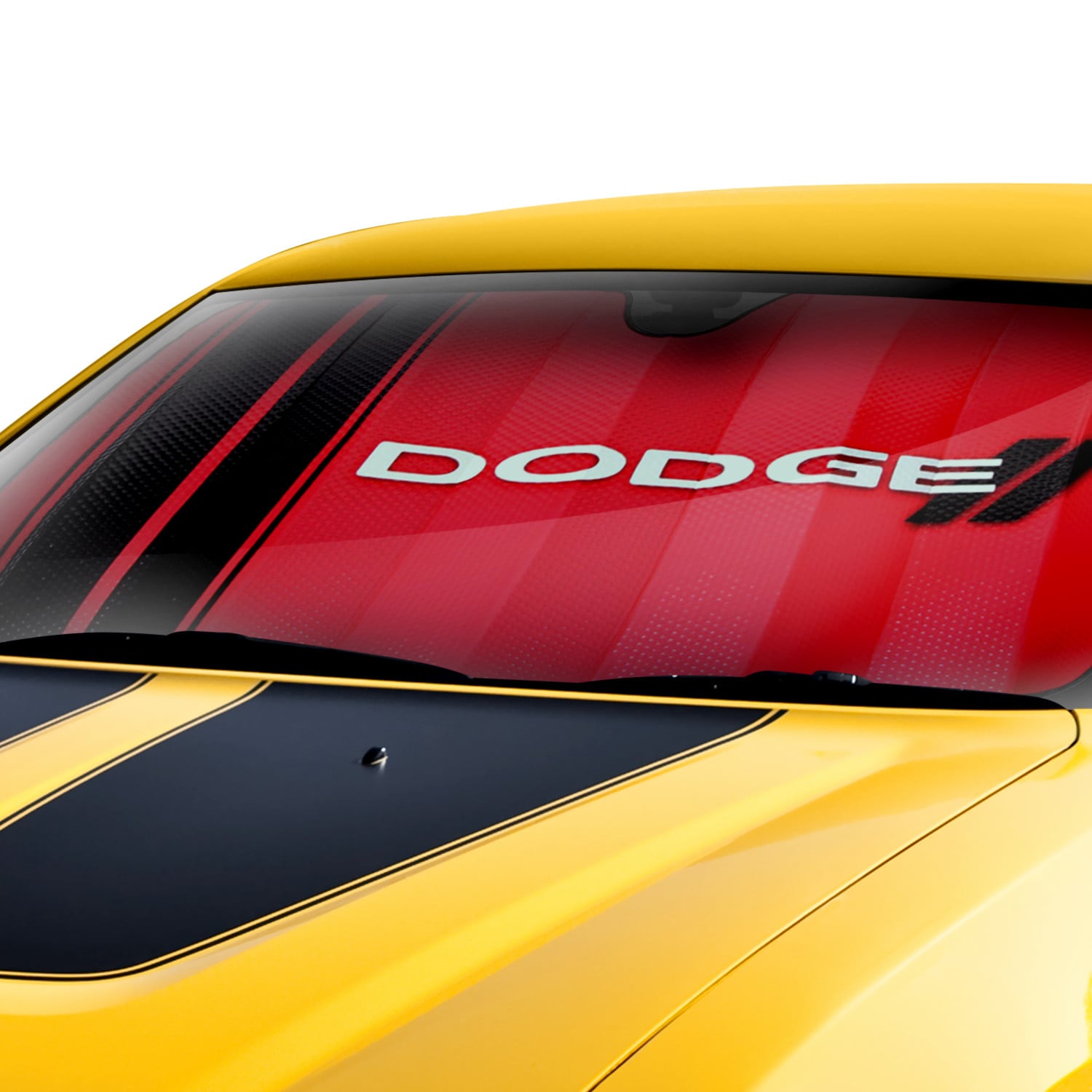 Plasticolor® 003705R01 - Dodge Red Logo Bubble Accordion Sun Shade