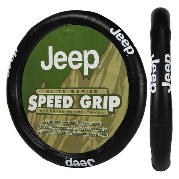 Plasticolor® - Elite Series Speed Grip Steering Wheel Cover with Jeep Logo