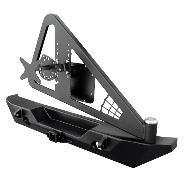 Poison Spyder Customs® - Black Tire Carrier Delete Plate with Camera Mount