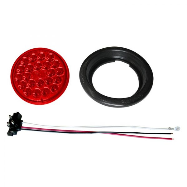Poison Spyder Customs® - 4" Chrome/Red Round LED Tail Light