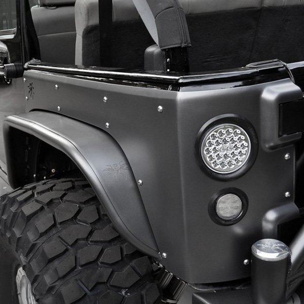 Poison Spyder Customs® 17-05-020 - Extra Wide Raw Rear Crusher Flares™