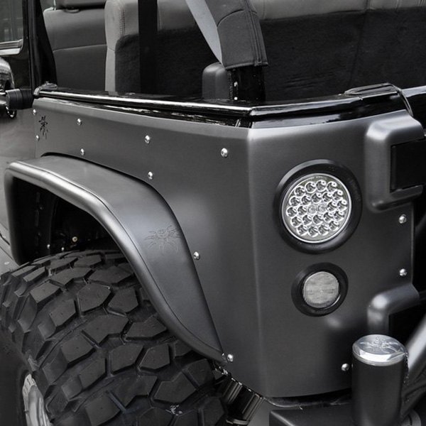  Poison Spyder Customs® - Extra Wide Raw Rear Crusher Flares™