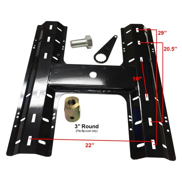 PopUp® - 5th Wheel Base Plate Adapter for Flip-Over Hitches
