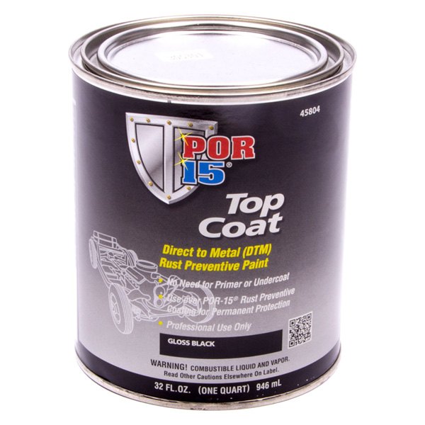 POR15® 45804 1 qt. Gloss Black SprayOn Rust Preventive Paint