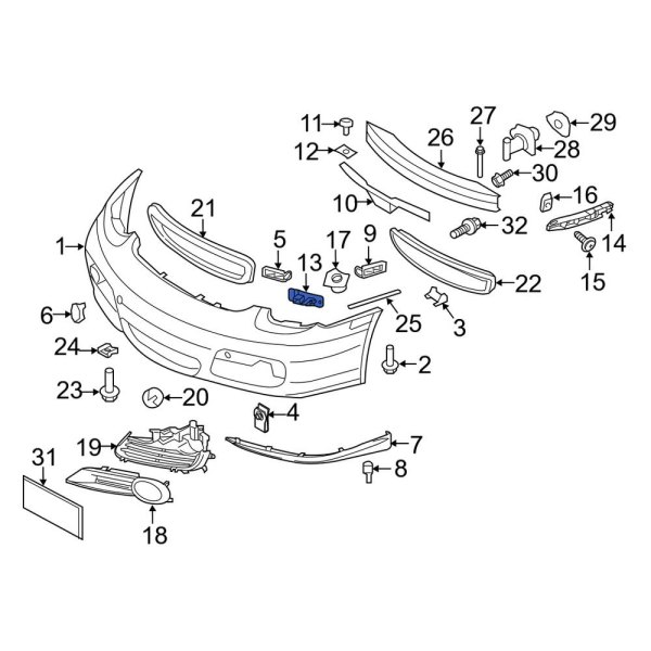 Porsche OE 98750574300 Front Bumper Guide