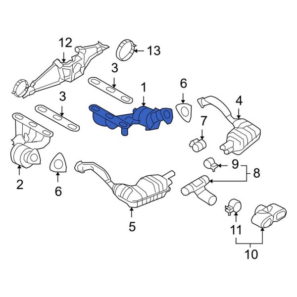 Catalytic Converter with Integrated Exhaust Manifold