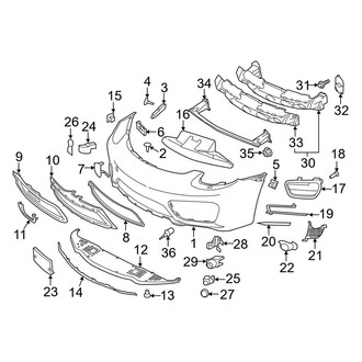 Porsche OE - Front Bumper - Bumper & Components (Base / Black Edition)