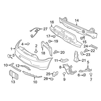 Porsche OE - Rear Bumper - Bumper & Components