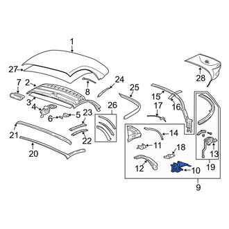 Porsche OE - Left Convertible Top Hinge Bracket
