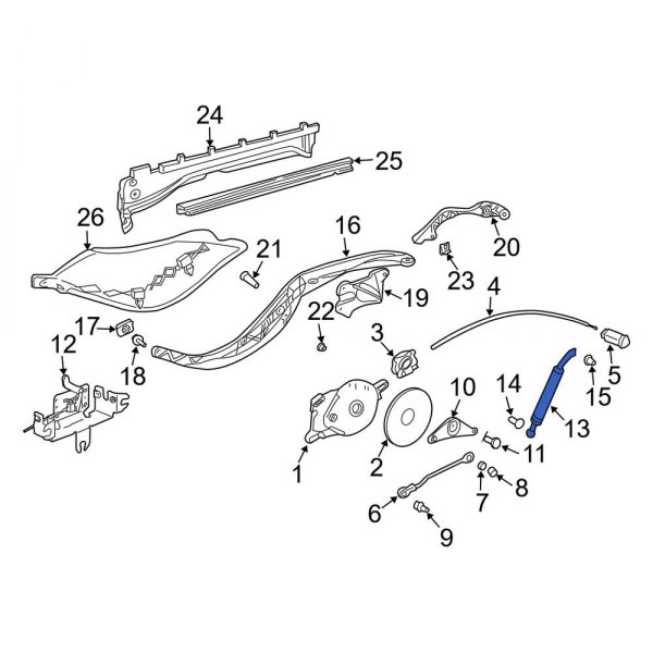 Convertible Top Push Rod