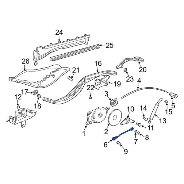 Convertible Top Push Rod