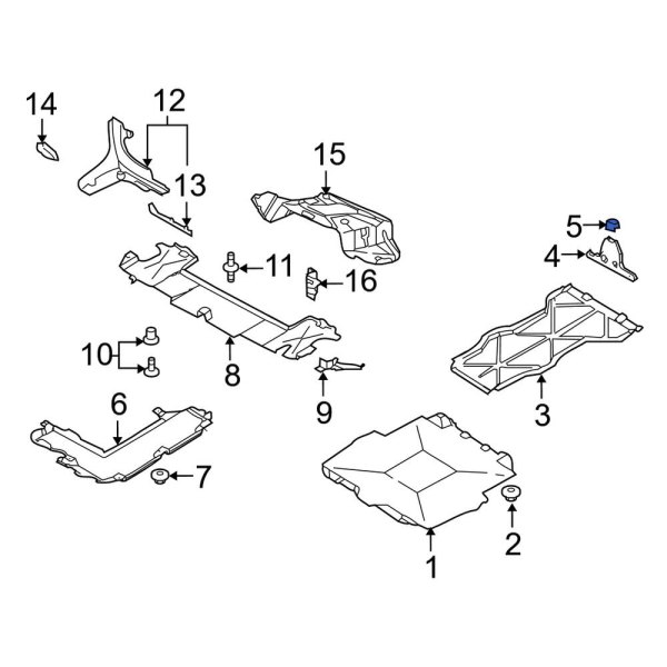 Floor Pan Splash Shield Bracket