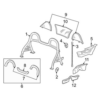 Porsche OE - Pillars, Rocker & Floor - Roll Bar & Headrest Assembly