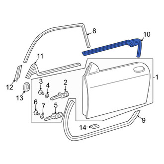 Porsche OE - Front Right Outer Door Window Belt Weatherstrip