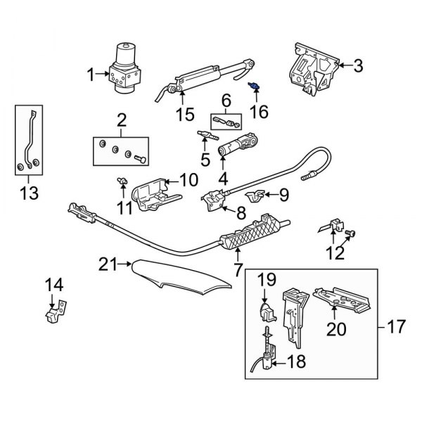 Convertible Top Hydraulic Cylinder Bolt