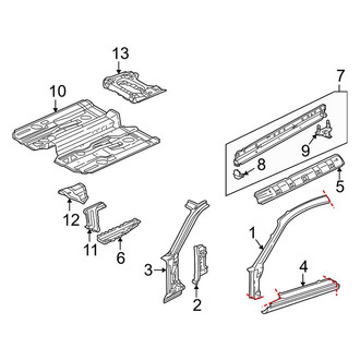 Porsche OE - Pillars, Rocker & Floor - Floor & Rails (Carrera / Carrera 4S / GT3 Coupe)