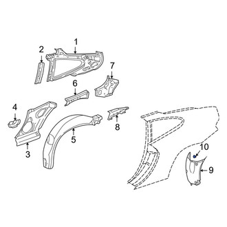 Porsche OE - Quarter Panel Splash Shield Nut
