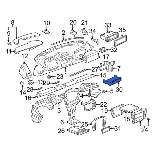 Porsche OE 99655299401D12 Instrument Panel Storage Compartment